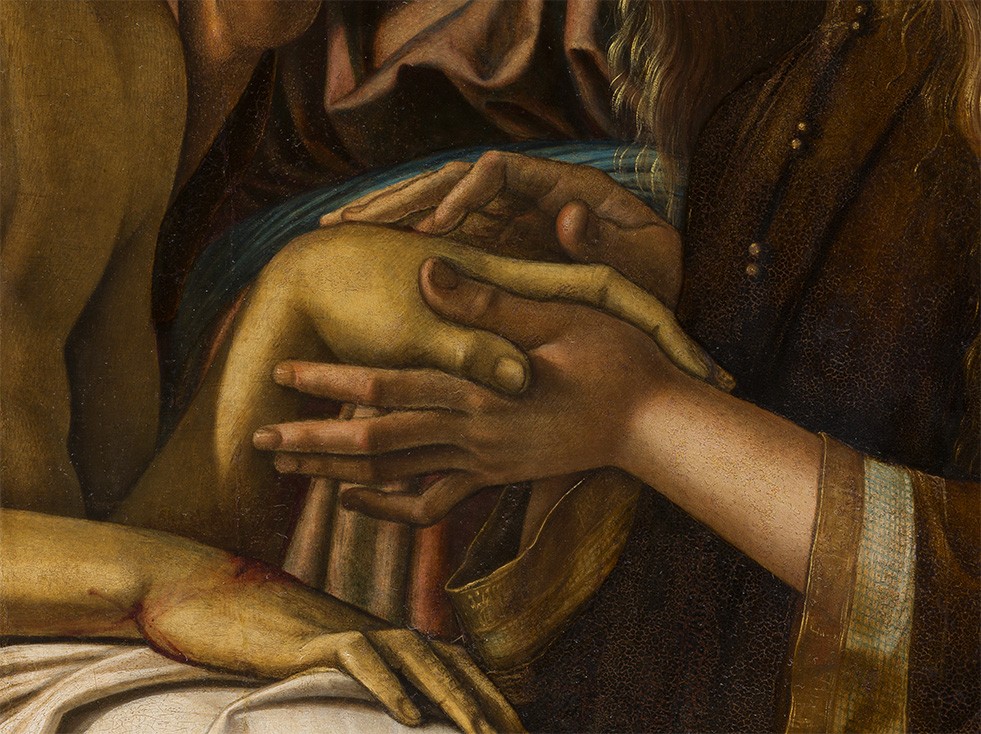1956年 ヴィンテージ展覧会ポスター DE GIOTTO A BELLINI Giovanni Bellini, Lamentation over the dead Christ
