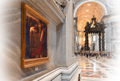 Kreuzweg im Petersdom mit Gemälden von Previati