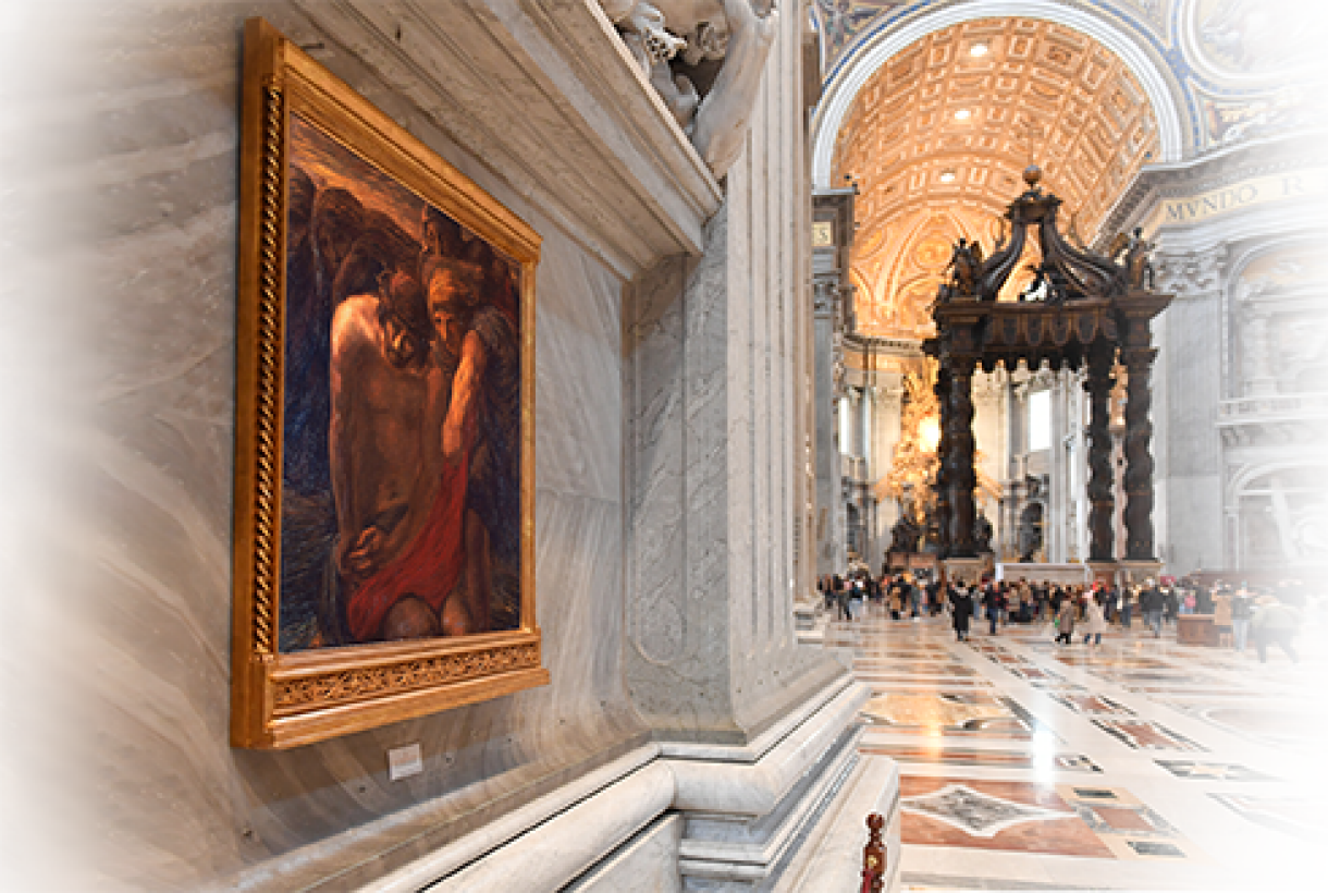 Kreuzweg im Petersdom mit Gemälden von Previati